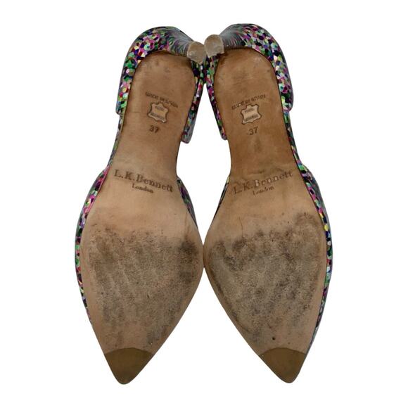 L.K. Bennett London Multicolor Confetti Print D'Orsay Heels   Size: EU 37 US 7 - Picture 7 of 8